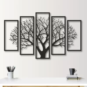 3D Tree Art Wall Decor Set of 5 Frames