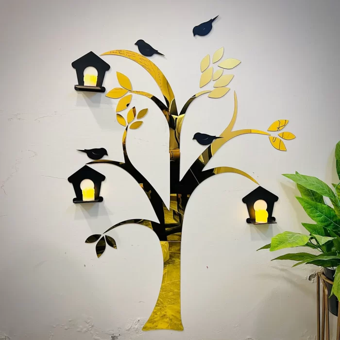 Acrylic Birds on Tree Wall Decor