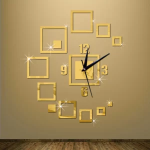 Gold Acrylic Wall Clock Elegant